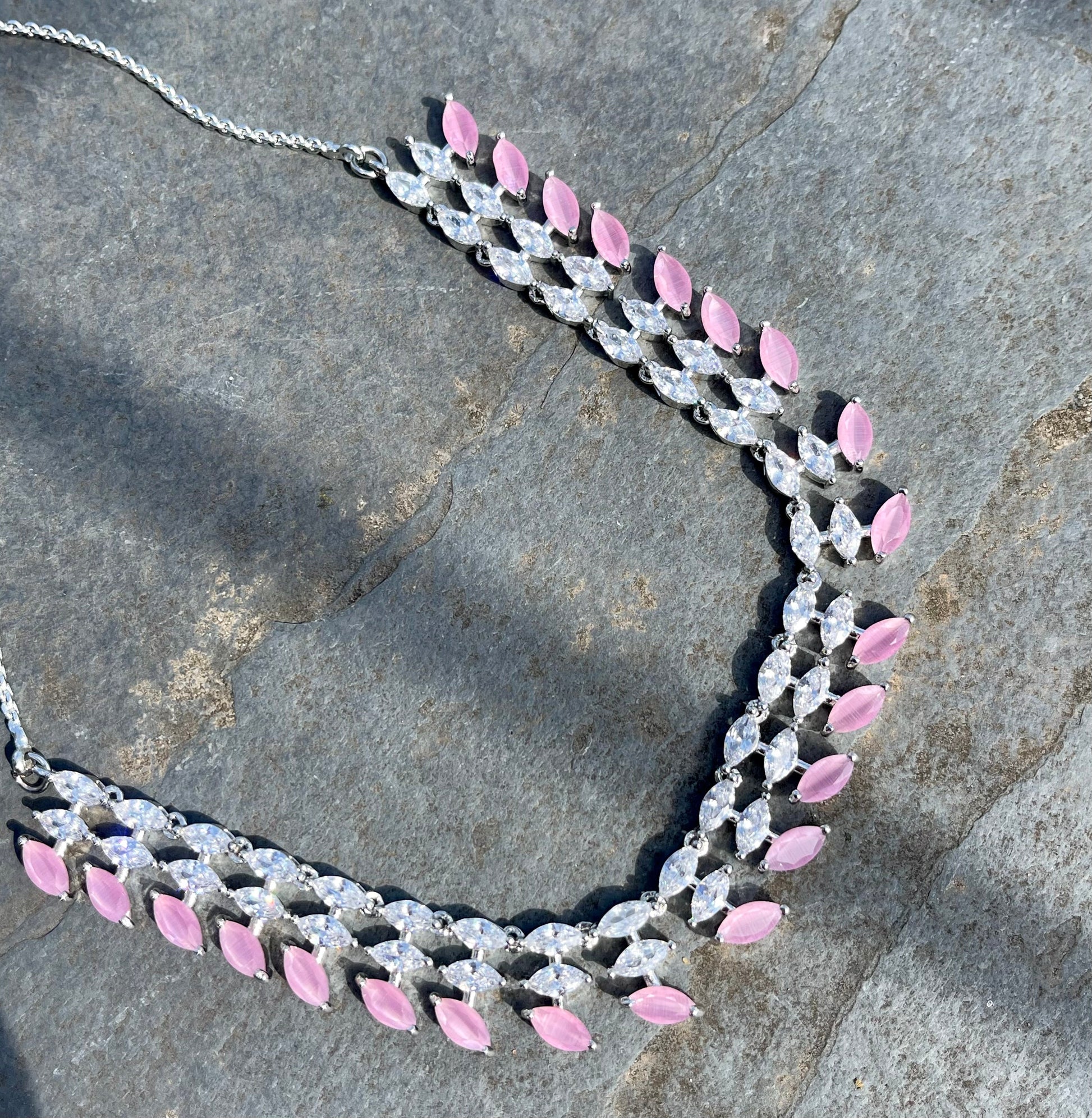 Pink Silver Necklace - Fergadot London