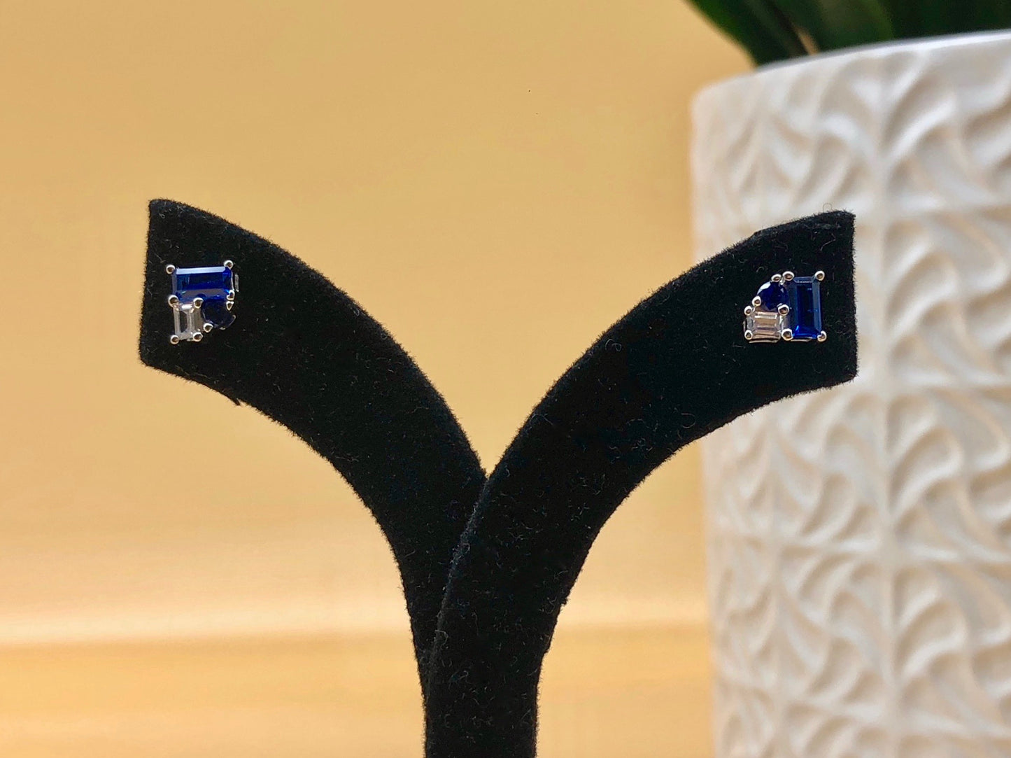 Blue Cubic Zirconia Earrings - Fergadot