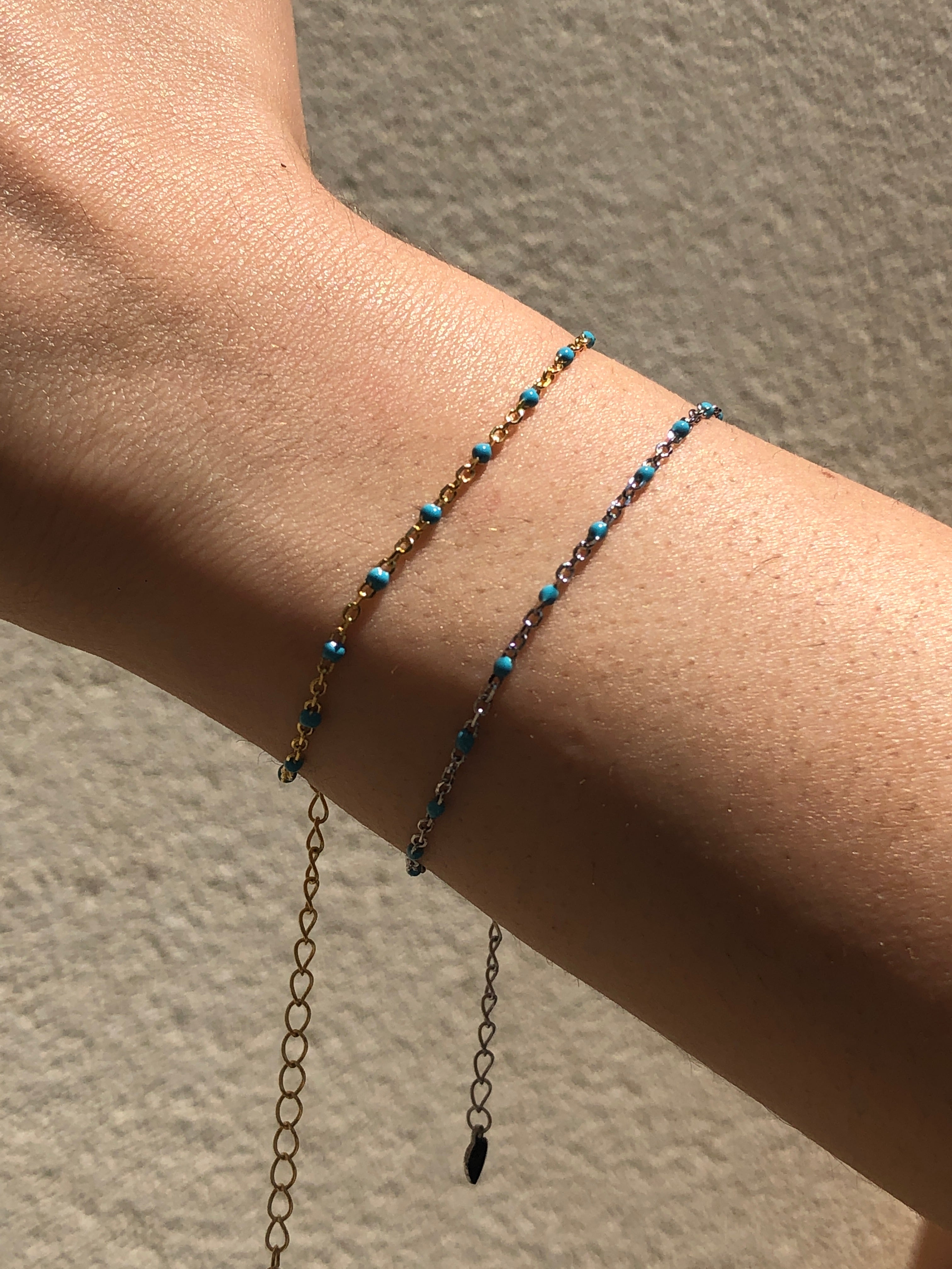 micro Stone Charm Bracelet in Turquoise - Fergadot